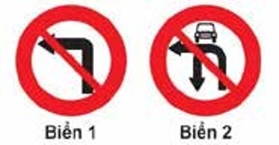 Câu 320: Biển nào cấm ô tô rẽ trái?