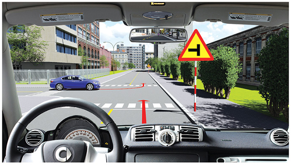 Câu 544: Để điều khiển cho xe đi thẳng, người lái xe phải làm gì là đúng quy tắc giao thông?